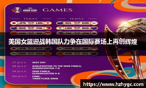 美国女篮迎战韩国队力争在国际赛场上再创辉煌